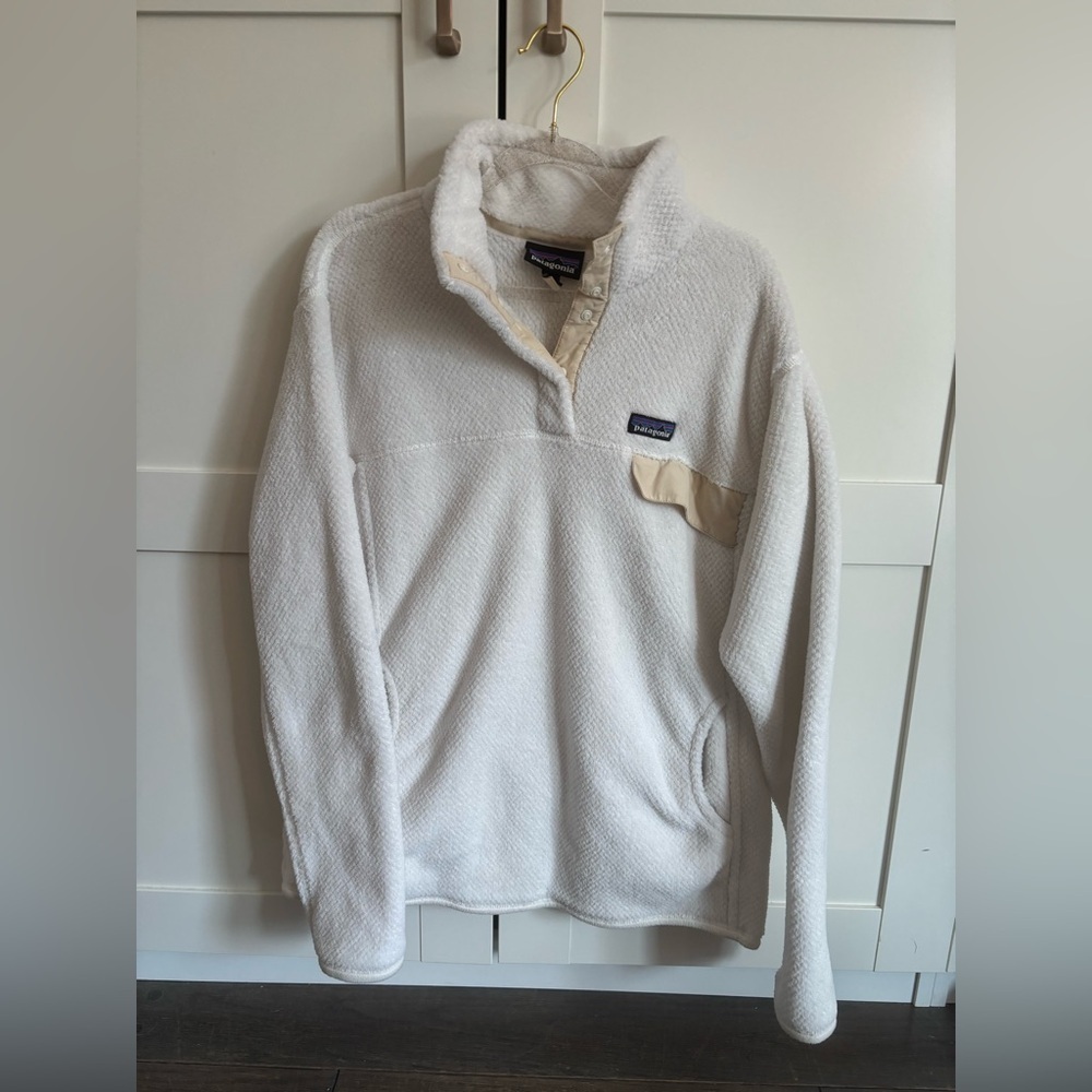 Patagonia Cream/White Snap-T Fleece Pullover